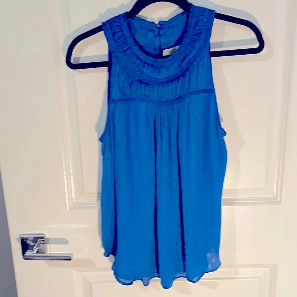 Maeve (Anthropology) blue satin top size 8